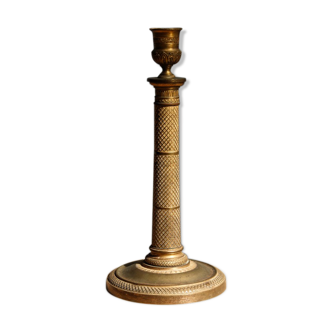 Empire torch candle holder, in bronze