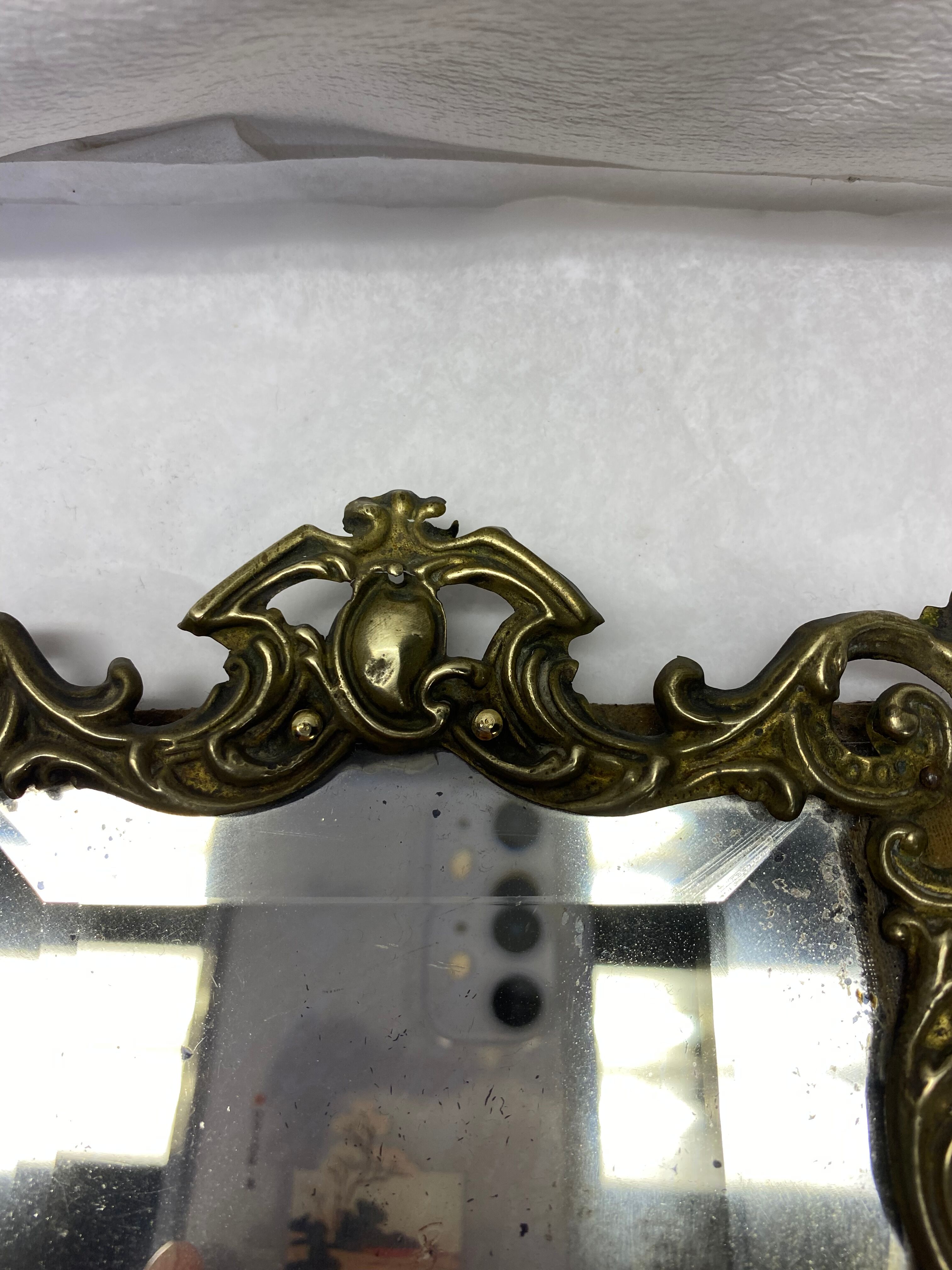 Miroir ancien laiton 20x14cm