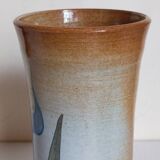 Vintage enameled stoneware potter's diabolo vase