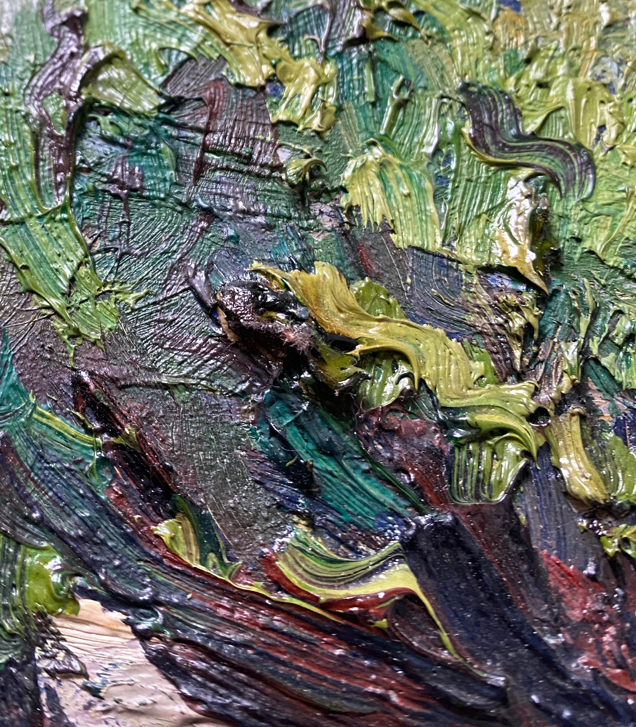 HST painting "Sunny landscape and wooded village" by Marcel GAULT (1899-1989)