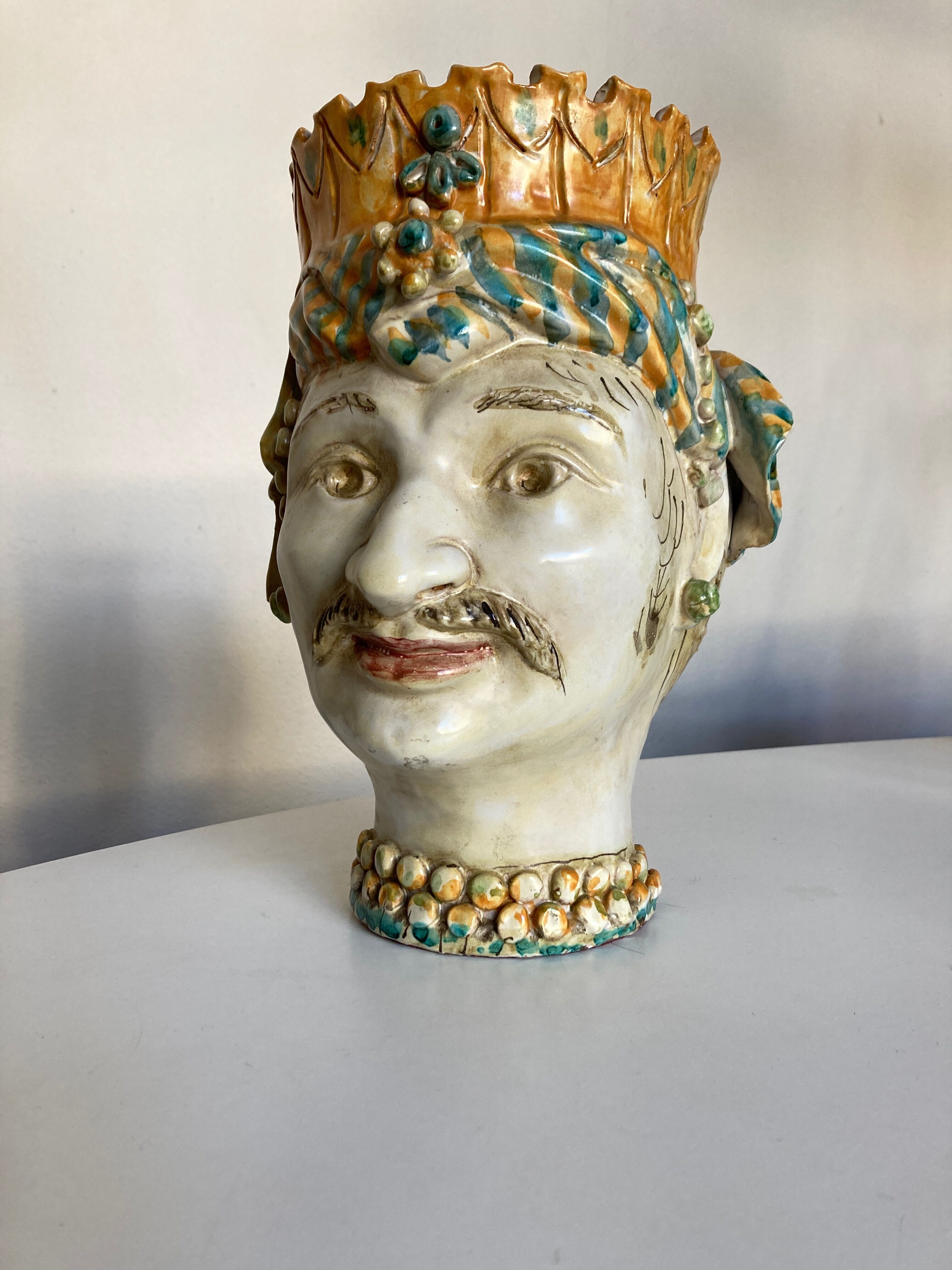 Italian ceramic vase Caltagirone Sicily 1960