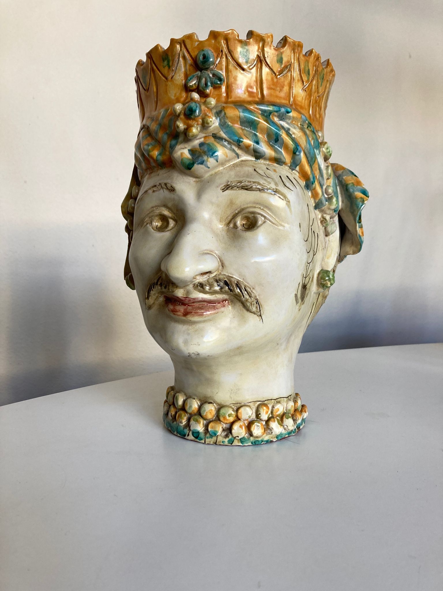 Vase céramique italienne Caltagirone Sicile 1960