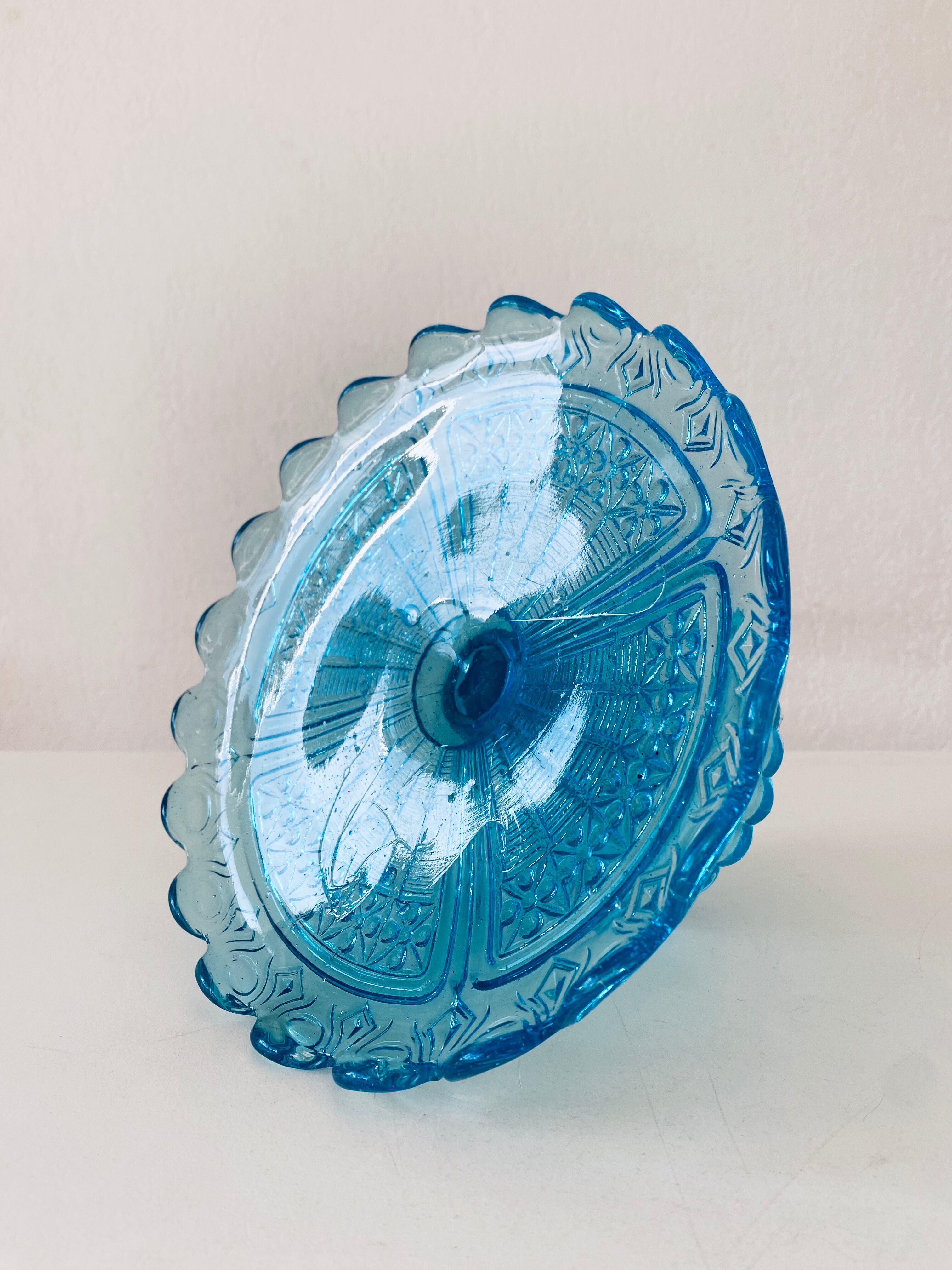 Blue glass stand cup