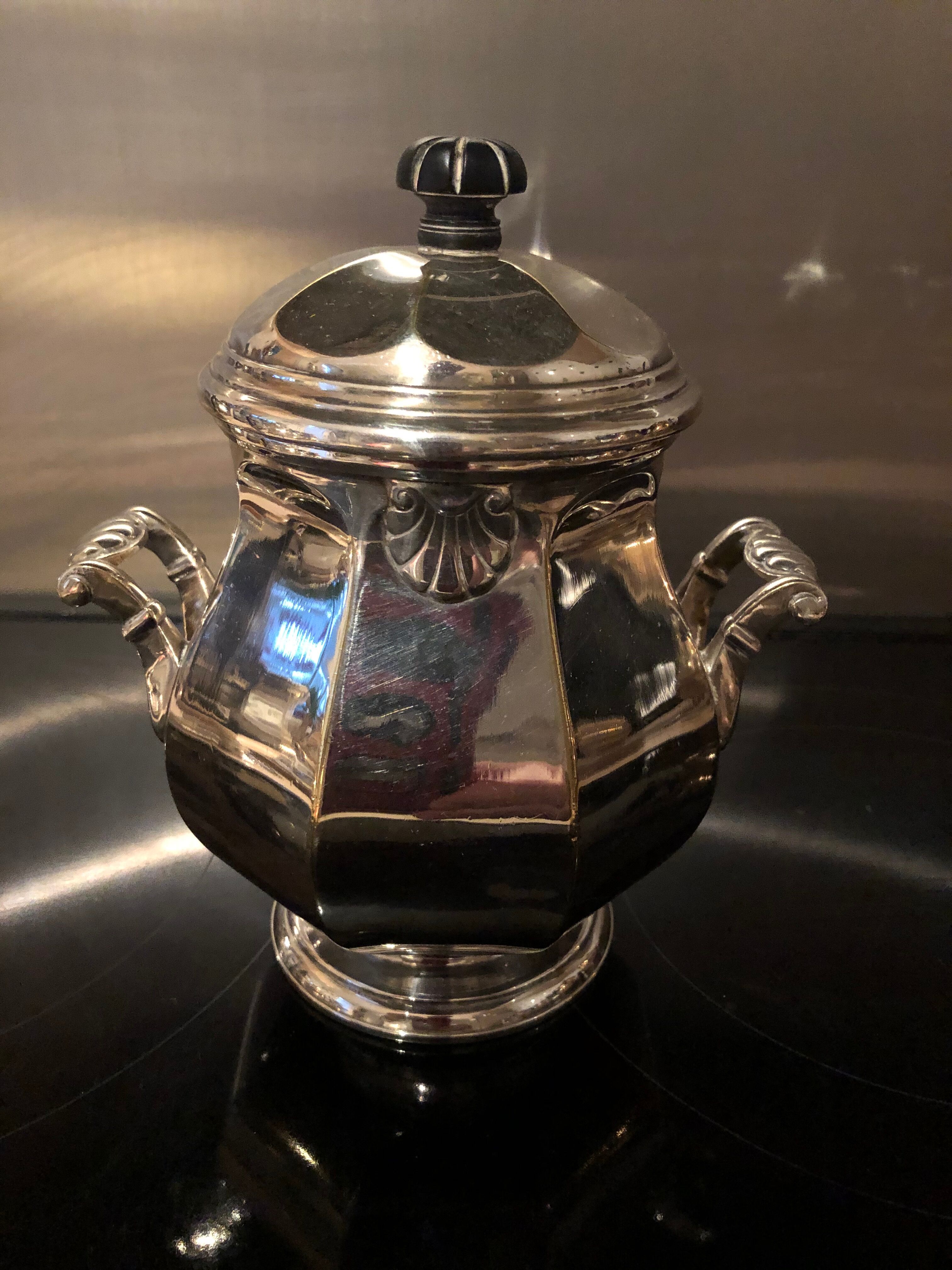 Silver metal tea service