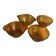 Vintage set of 4 amber brown Duralex bowls and véréco.