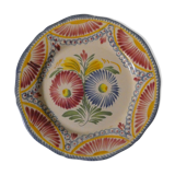 Henriot Quimper plate flat pink flowers