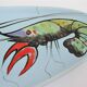Dish and sausage fish crustaceans earthenware Pornic Bernard Serraz design 60s