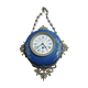 Wall clock in glazed earthenware decoration and brass chain empire style