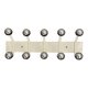Vintage metal wall coat rack with ten hooks from the 70s