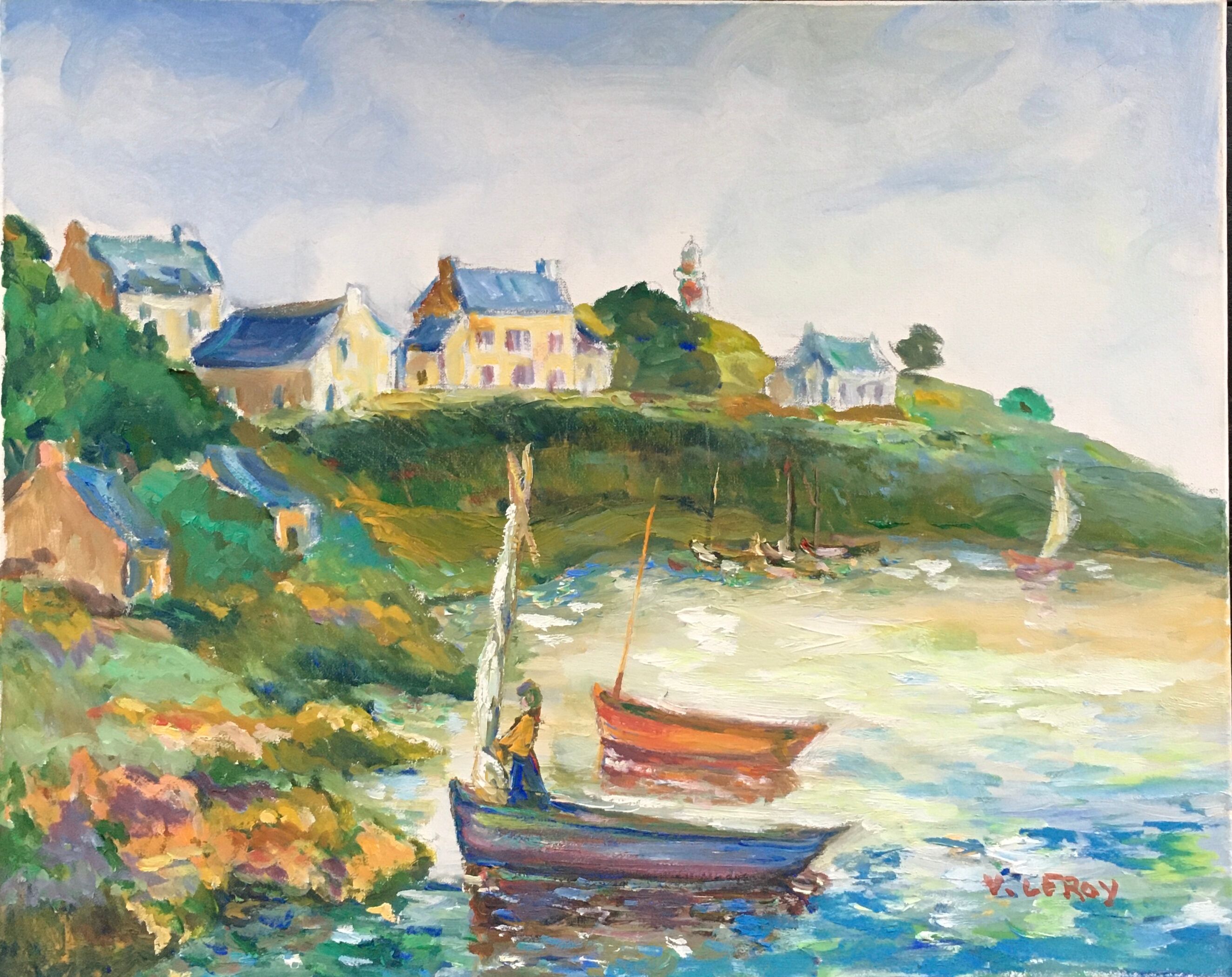 Colorful seaside painting