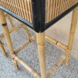 Pair of vintage bamboo stools from the 70s