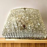 Lampe à encastrer carrée en verre et bronze, années 60