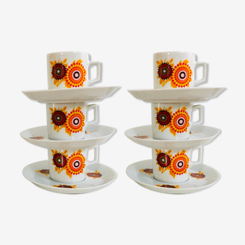 6 tasses à café Winterling années 70