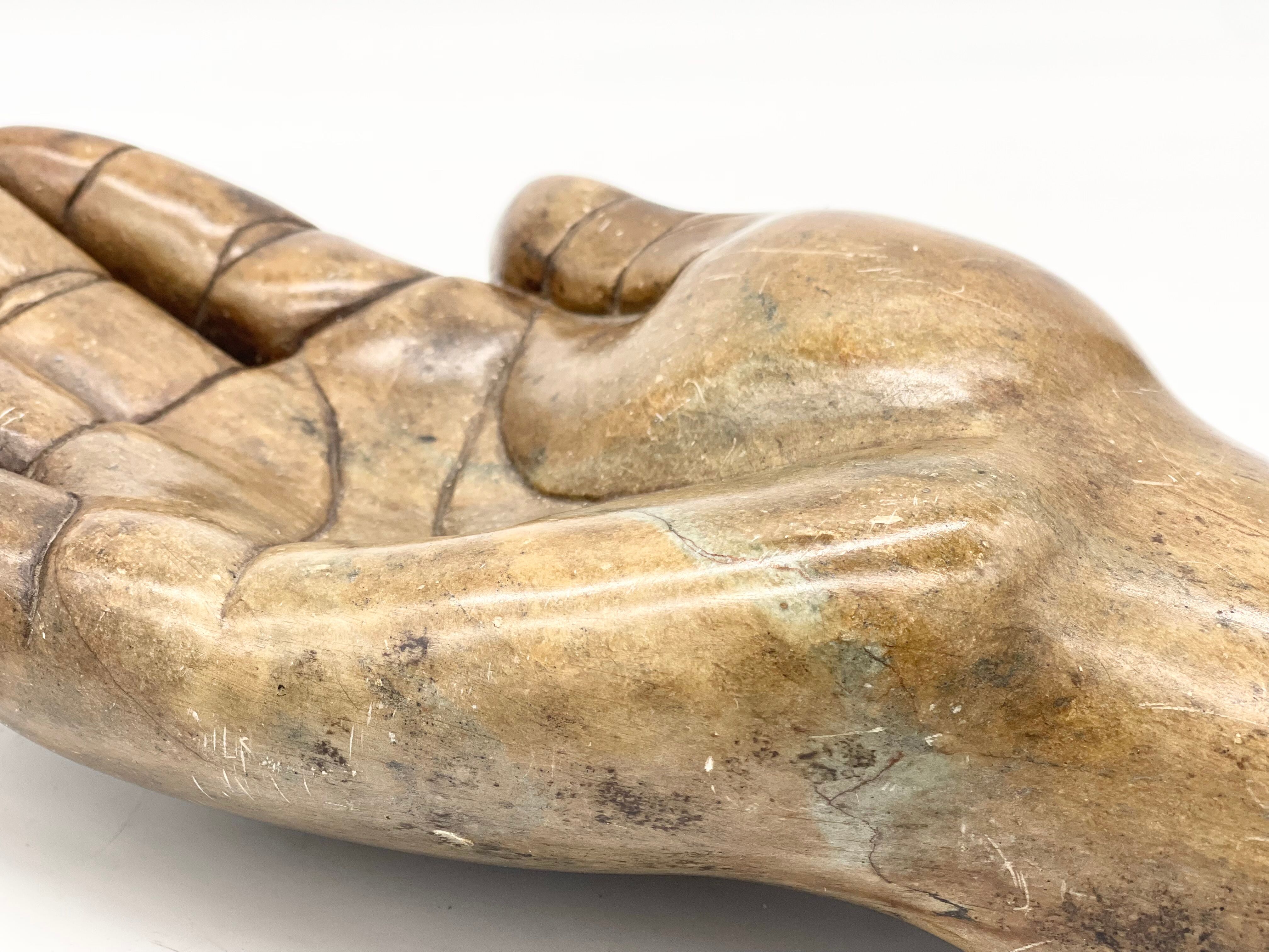 Large sculpture hand / empty pocket plaster 1960 jean Jacques Goma Vibreville