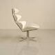 "Corona" lounge chair in off-white grained leather by Poul Volther for E