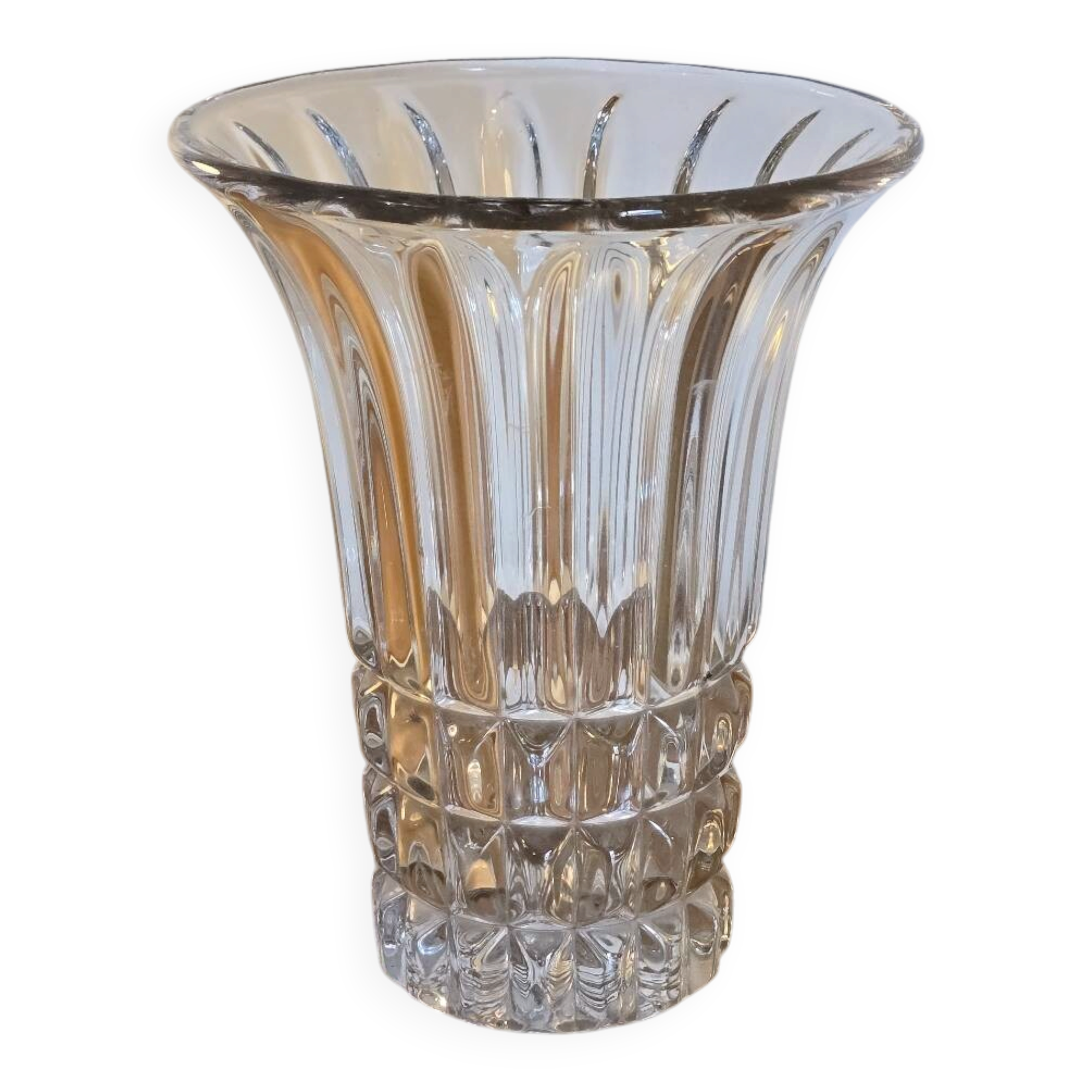 Vase en verre moulé 1950 Art Déco