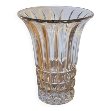 Moulded glass vase 1950 Art Deco
