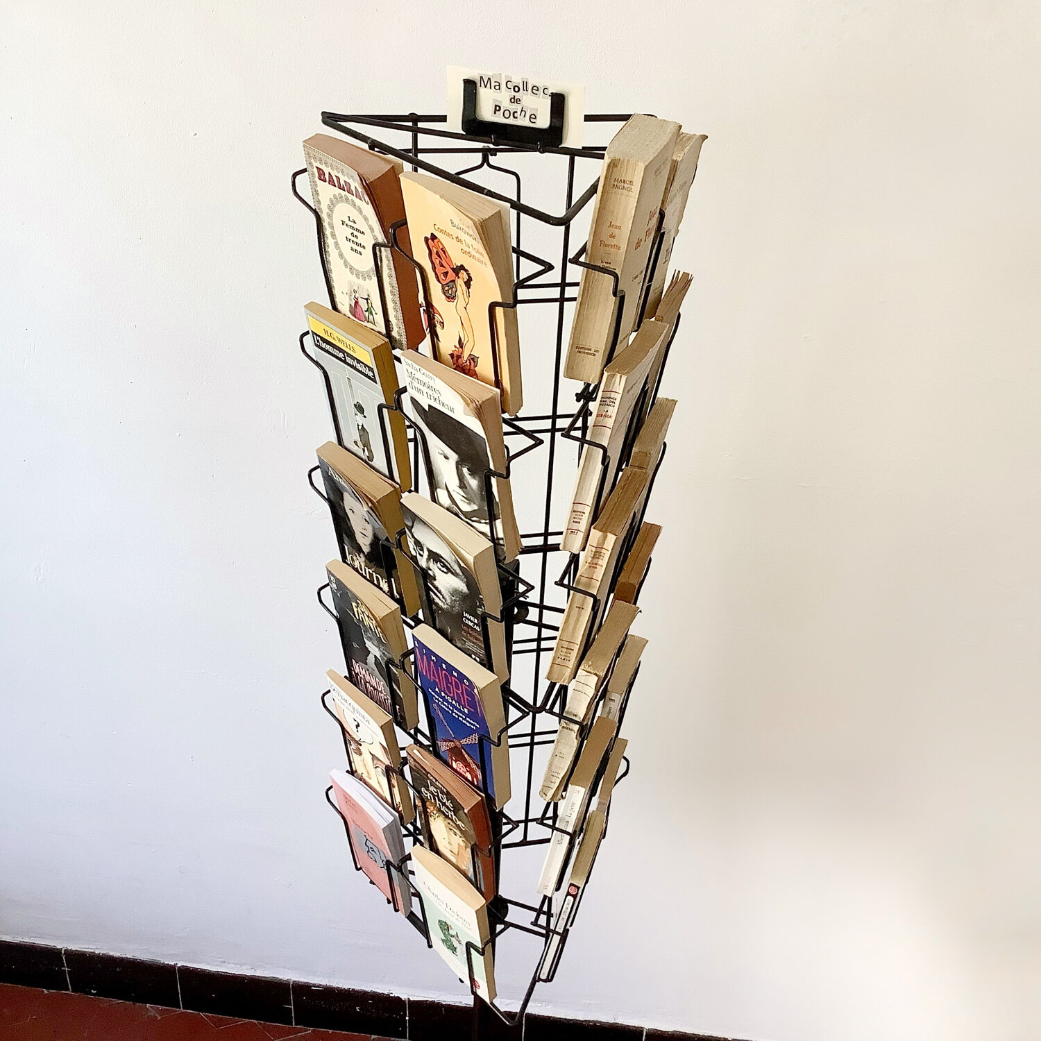 Display turnstile pocket books, postcards