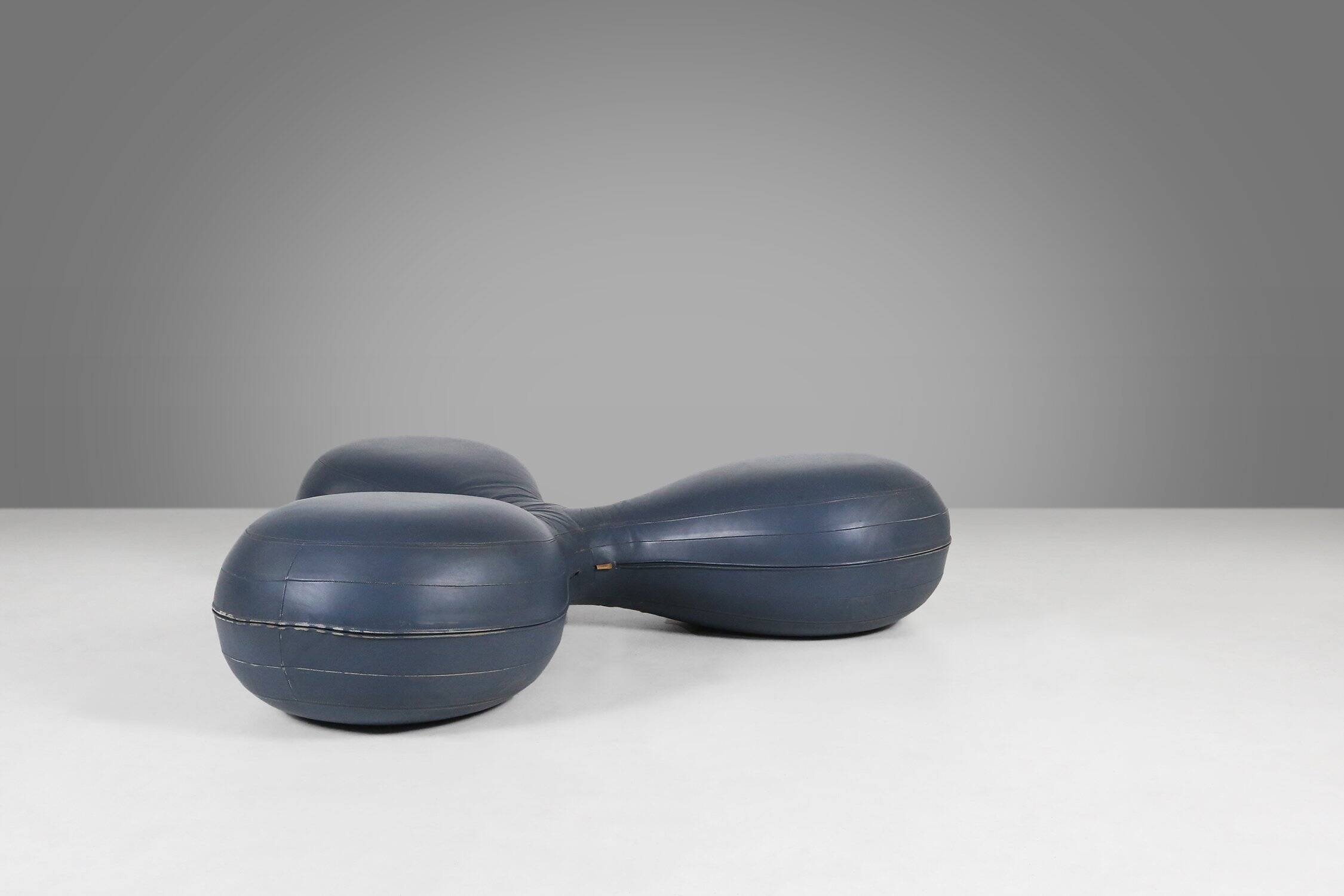 Leather Pouf by Lowie Vermeersch for Durlet, Belgium 1999