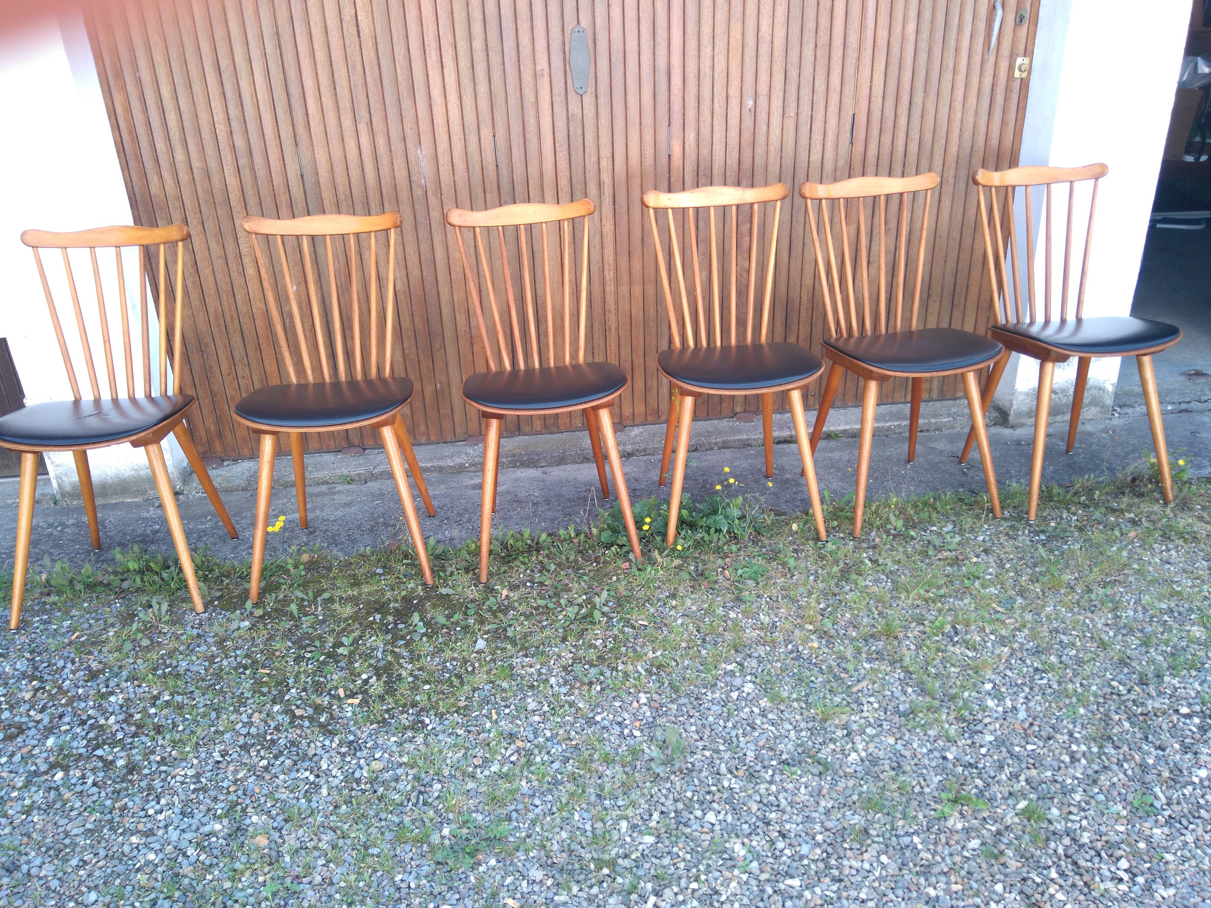 Series of 6 chairs bistrot menuet