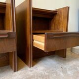 2 Scandinavian bedside tables in dark wood