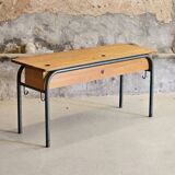 Double school desk with locker, 1960