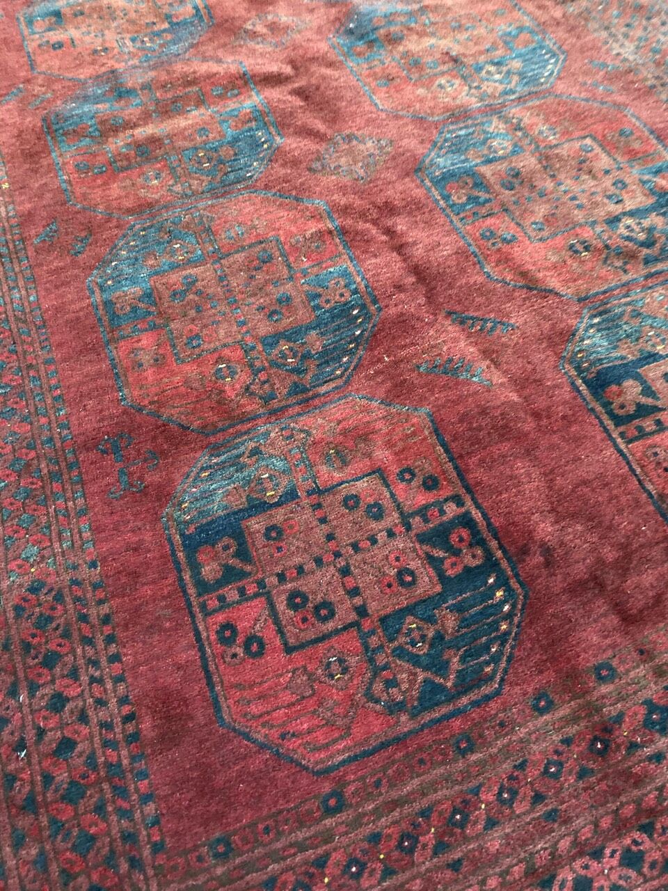 Carpet old Afghan Turkmen 152x230 cm