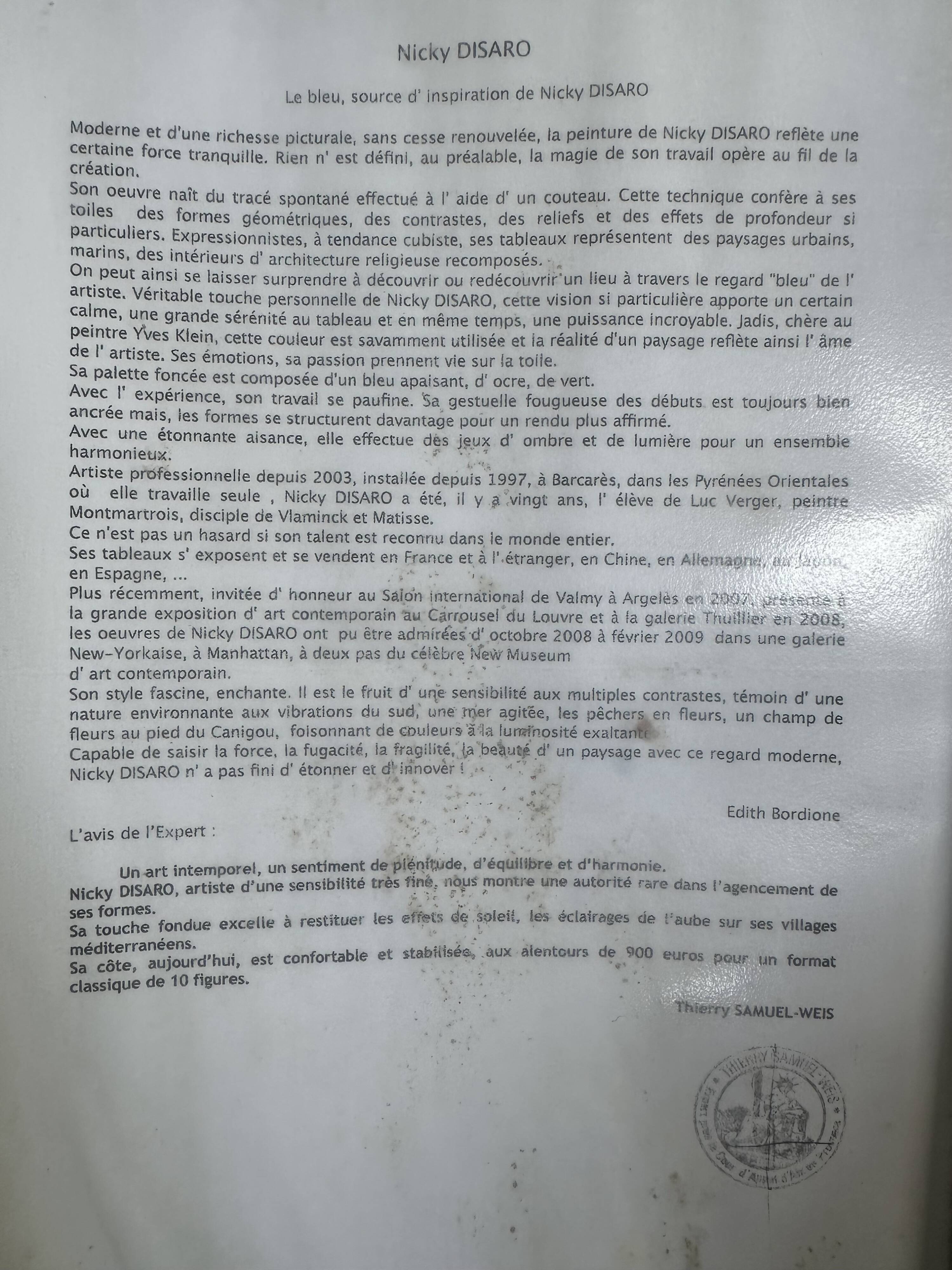 Tableau White Villages, Rainy Day by artist Nicky Disaro