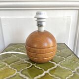 Lampe boule en bois vintage