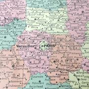Old map of France and its departments in 1950 43x43cm