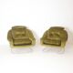 Pair of green velvet armchairs, 1970