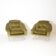 Pair of green velvet armchairs, 1970
