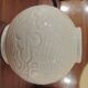 ART DECO cracked earthenware vase white Ecru St. CLEMENT bird series
