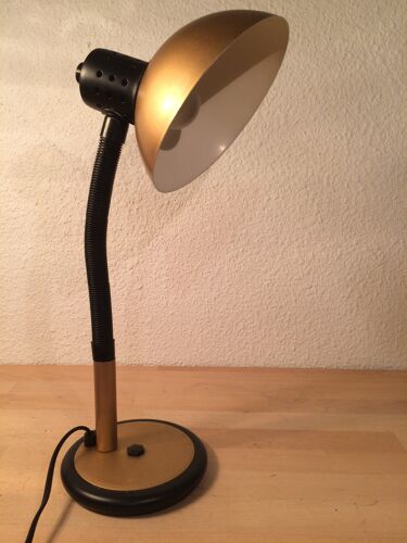 Lampe de bureau orientable dorée 1970