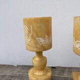 Pair of alabaster lamps
