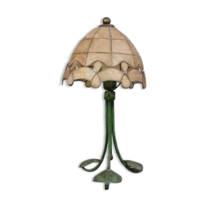 lampe époque Art Nouveau en bronze a patine verte vers 1900