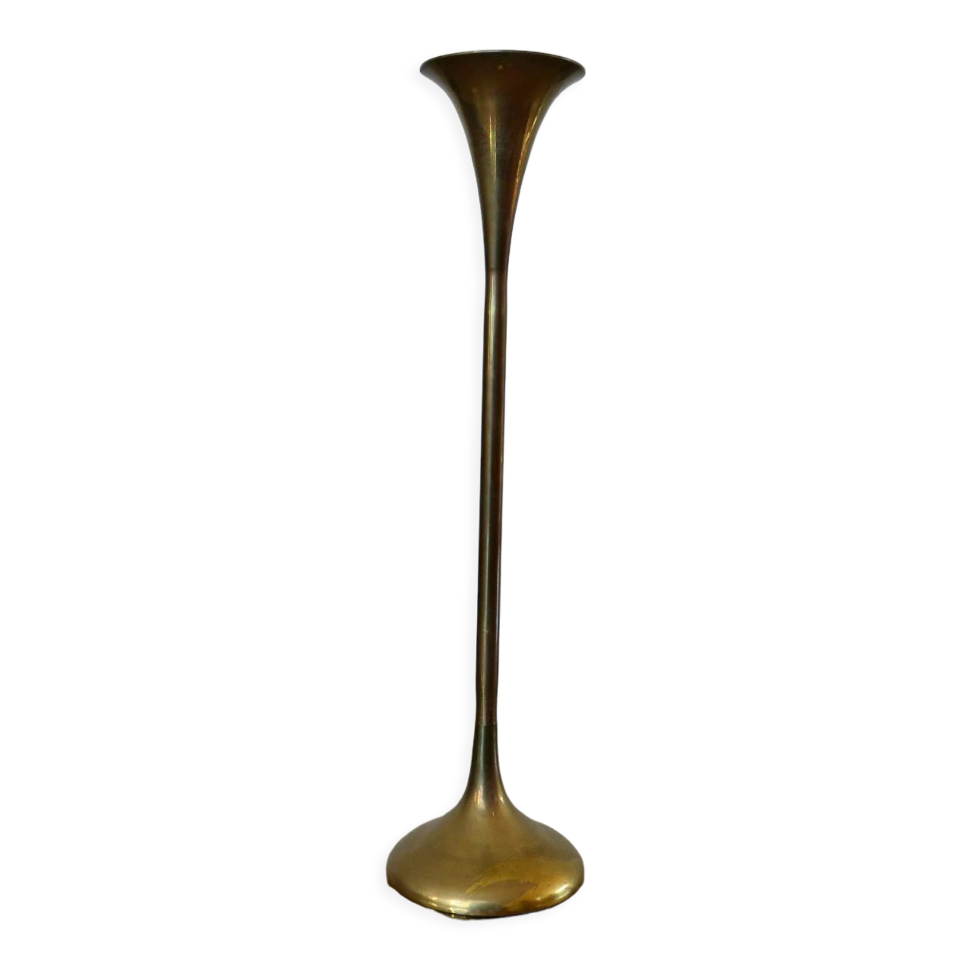 Brass tulip foot candle holder 70s