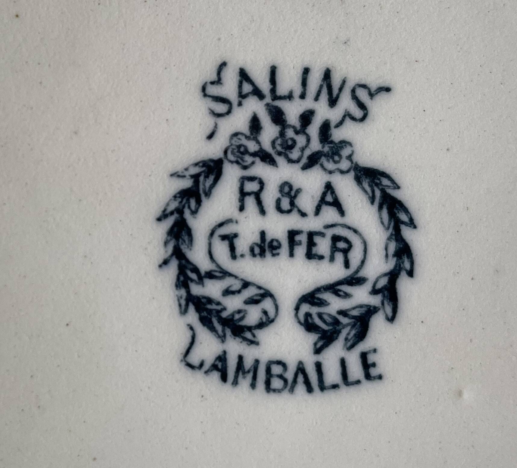 6 antique earthenware dinner plates from Salins-les-Bains (Jura)