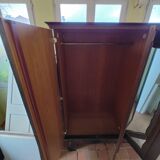 Antique wardrobe in Henri II style – carved oak – 4 doors with mirror