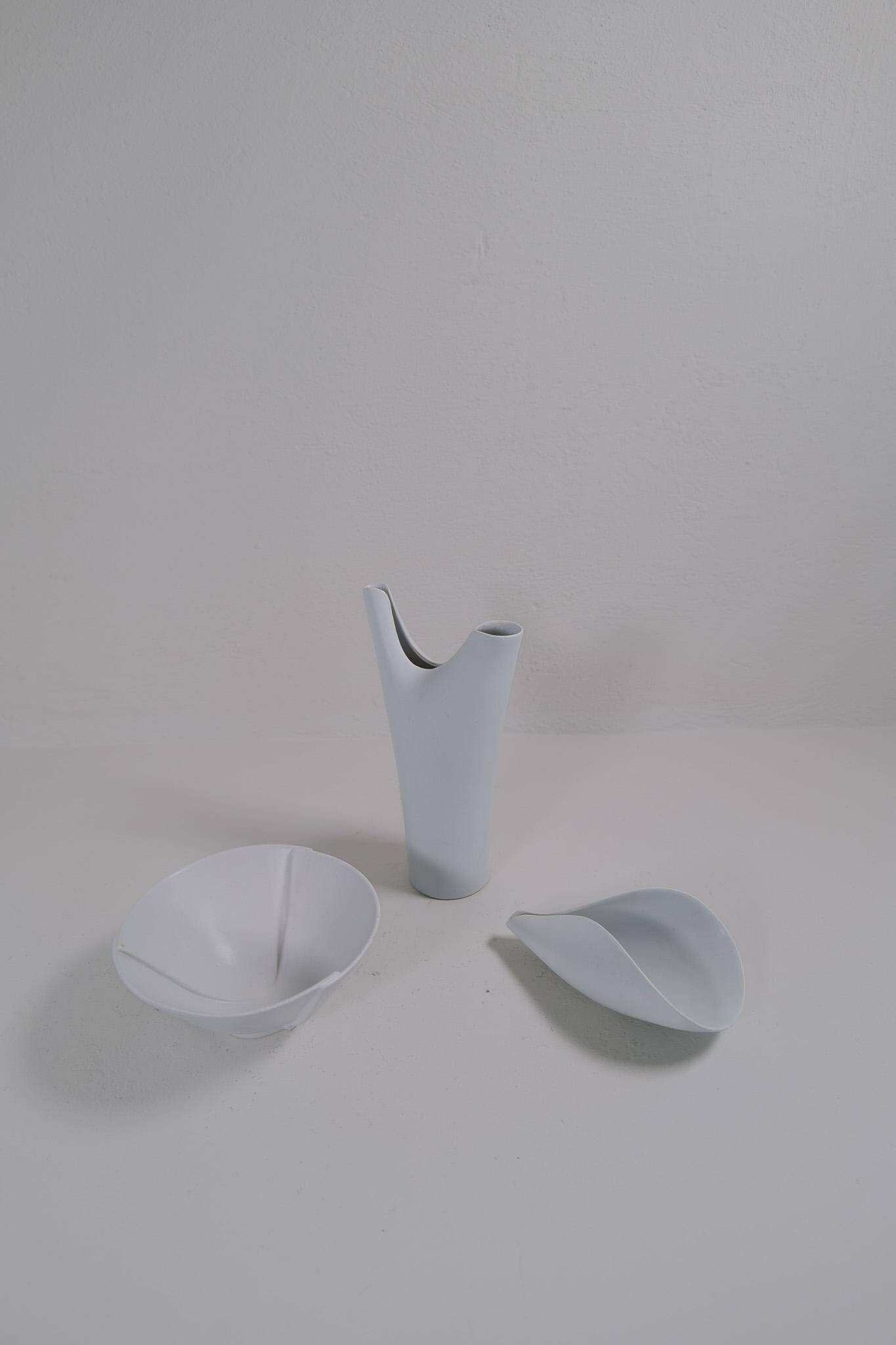 Mid-Century Modern Vase and Bowls Gustavsberg, Sweden, 1950s