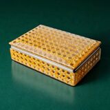 Lucite & rattan vanity box, Christian Dior style, circa 1970s
