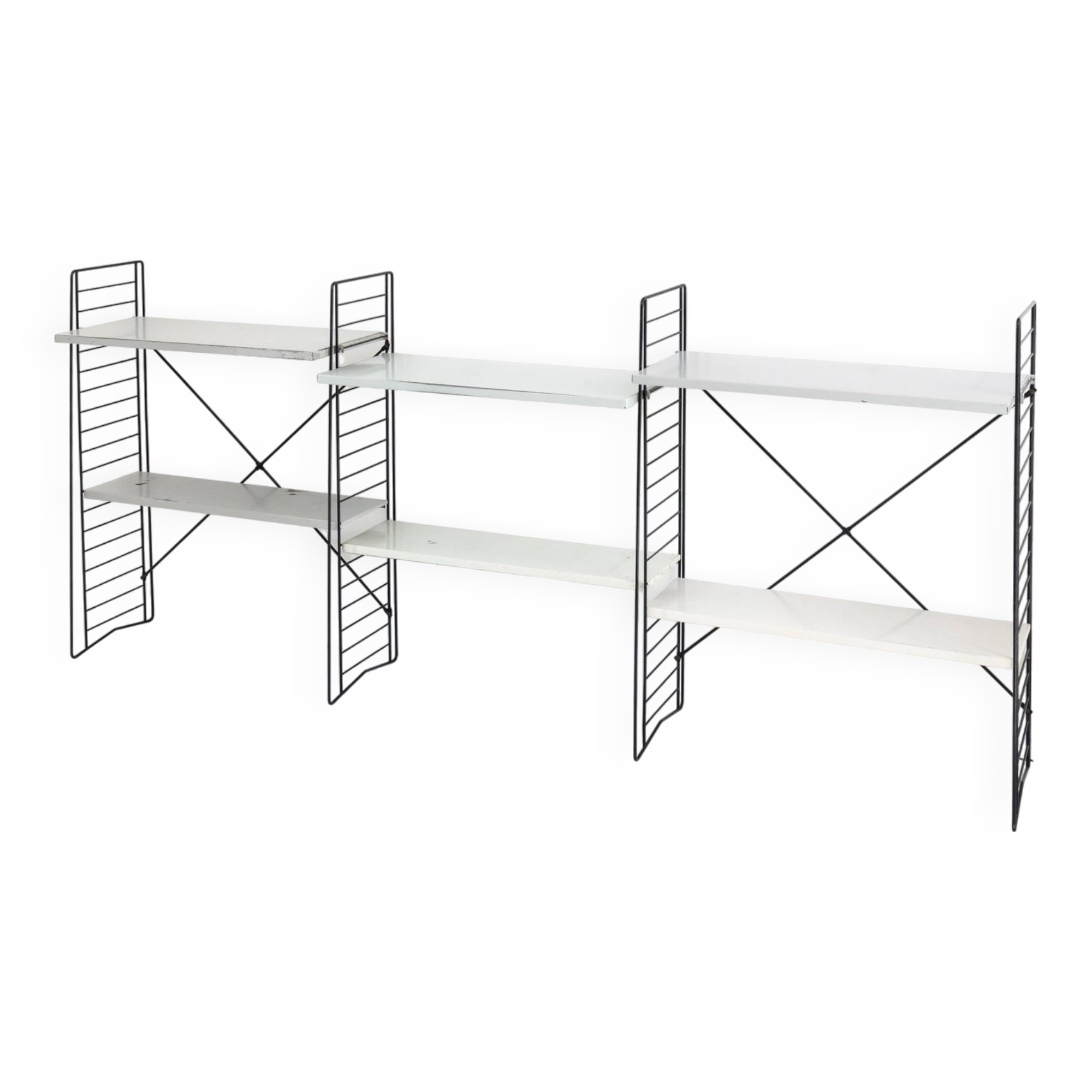 Tomado floor shelf in shades of gray