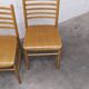 Danish ensemble transformable table 114 cm / 154 + 4 modernist chairs from the 1970s.
