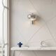 Space Age wall light in chrome with glass globe – 1970s