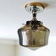 Pair Schoolhouse style semi-flush mount ceiling lamps