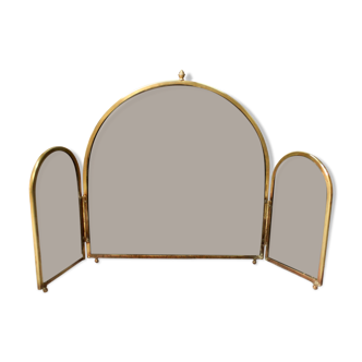 Brass fire screen tinted windows