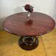 Vintage Art Deco Style Round Dining Table – Oak Top & Chrome Base – Designe