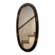 Black leatherette rearview mirror with stitching