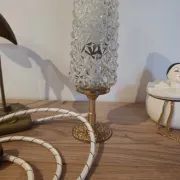 Retro chic art deco lamp, diamond tip & gilded brass