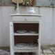 Small vintage buffet reimagined in pearl grey, wooden top.
